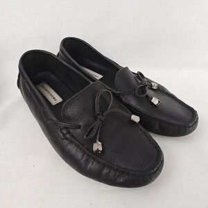 Saks Fifth Avenue Loafer Black‎ Leather Slip On Moc Driving Shoes Women's 8